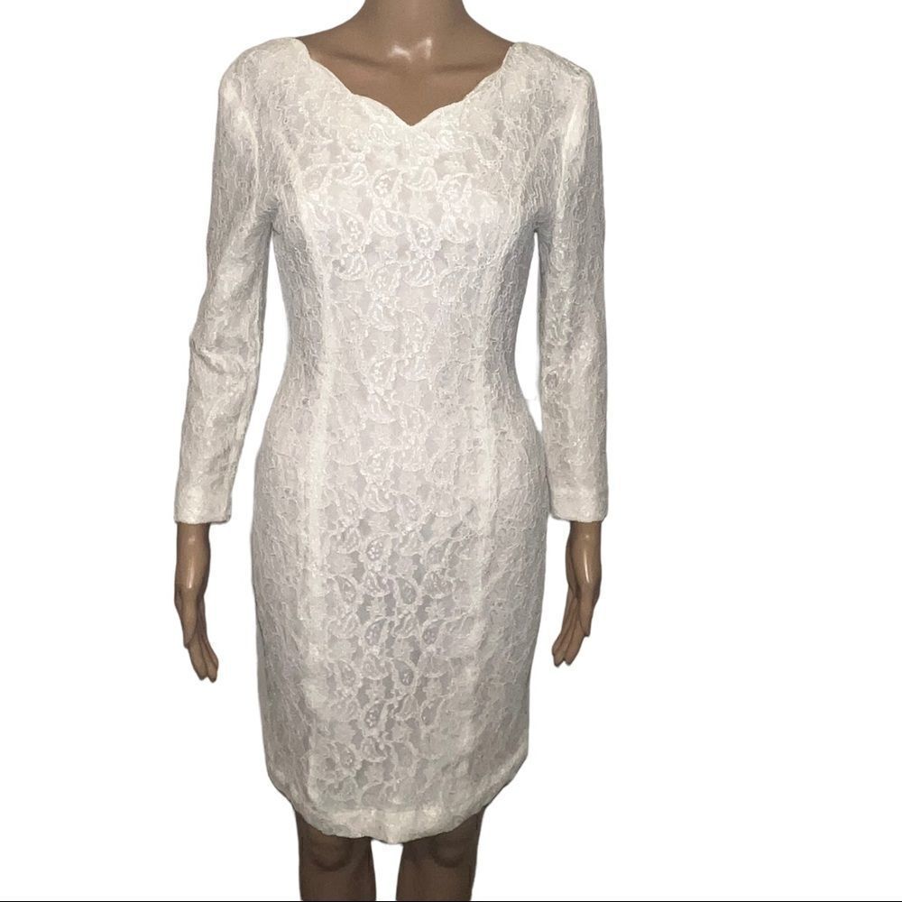 Vintage White Lace Dress Size Small
